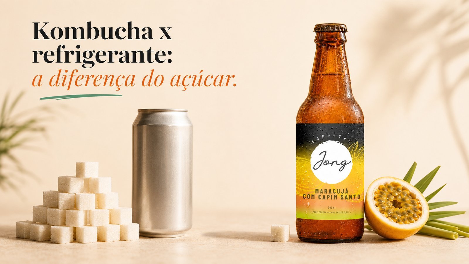Kombucha x refrigerante: a diferença está no açúcar